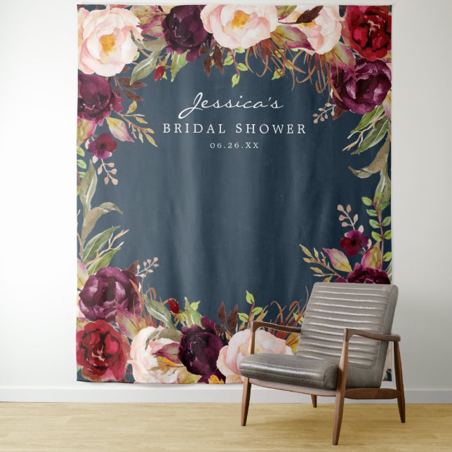 Tenture Fond de toile de fond pour mariage champêtre flora (En situation)