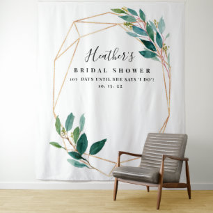Tenture Fond de toile de mariage avec eucalyptus, accessoi