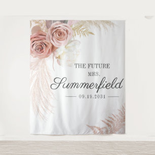 Tenture Fond de toile de mariage avec herbe de Pampa coule