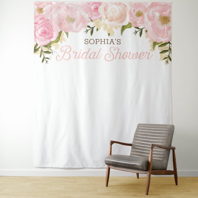 Tenture Fond de toile de mariage floral rose Prop de photo (En situation)