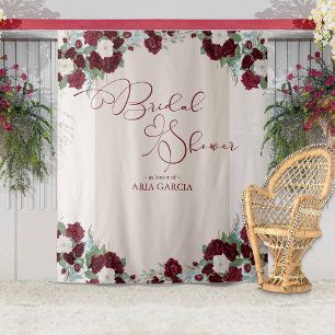 Tenture Fond de toile de mariage floral Rose Royale Bourgo