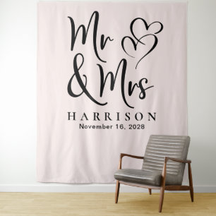 Tenture Fond de toile de mariage pour M. et Mme Rose