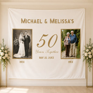 Tenture Fond de toile élégant en or pour les 50 ans de mar