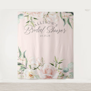 Tenture fond de toilette de mariage chic floral aquarelle 