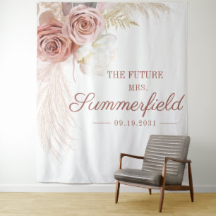 Tenture Fond de toilette de mariage en herbe de Pampa en t