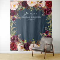 Fond de toilette de mariage floral Bourgogne Marsa