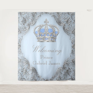 Tenture Fond de toilette pour bébé Prince Royal Bleu Argen