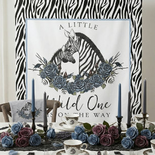 Tenture Fond Décoratif Fleurie Zèbre Safari Petite Sauvage