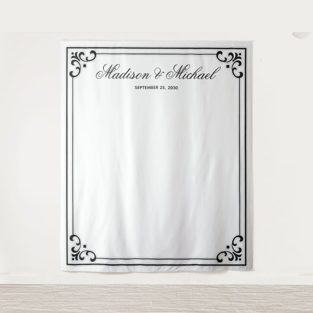 Tenture Fond élégant moderne de photomaton de mariage à sc (Devant)