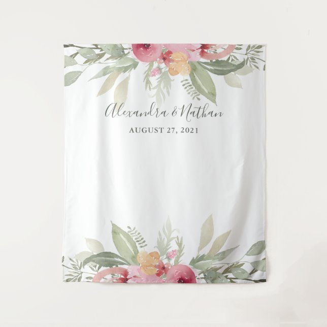 Tenture Fond Mariage rose | Photo Booth Prop (Devant)