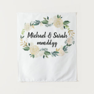 Tenture Fond personnalisé Mariage Photo Booth Greenery Pro