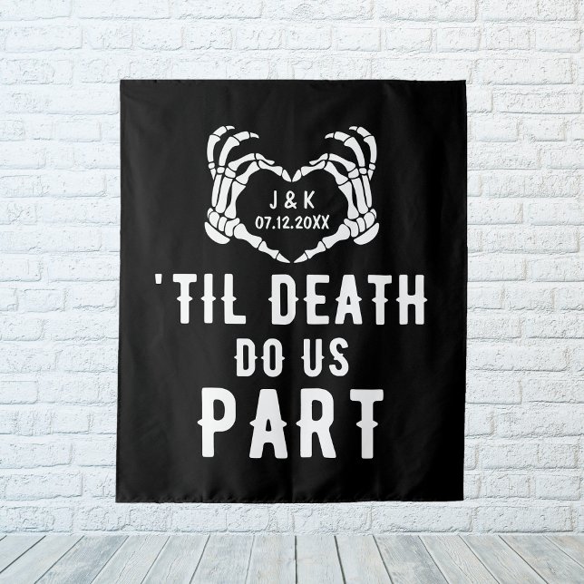 Tenture Fond personnalisé pour mariage 'Jusqu'à ce que la  (Til Death Do Us Part Wedding Party Custom Backdrop
)