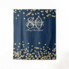 Fond pour 80e anniversaire or confettis marine