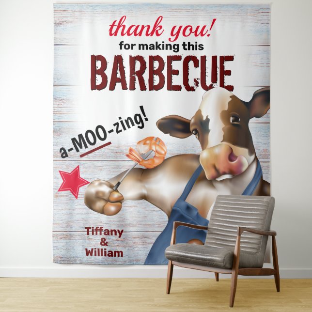 Tenture Fond pour barbecue et grillade de crevettes par un (En situation)