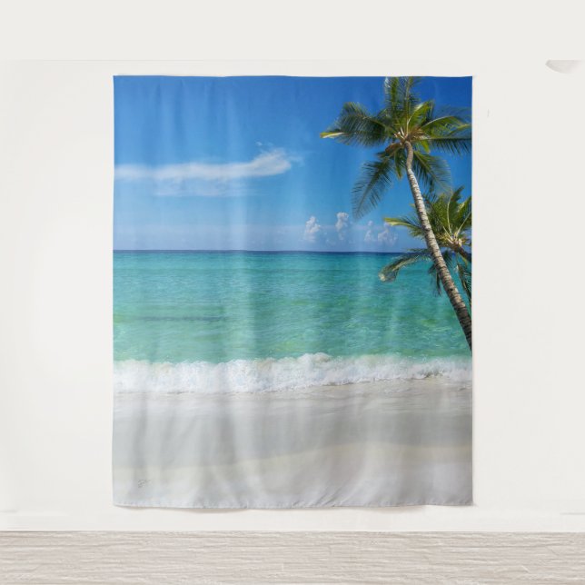 Tenture Fond pour Photomaton de Palmiers de Plage Tropical (Devant)