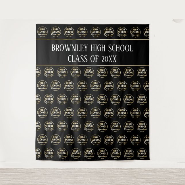 Tenture Fond pour photomaton de réunion d'anciens élèves (Devant)