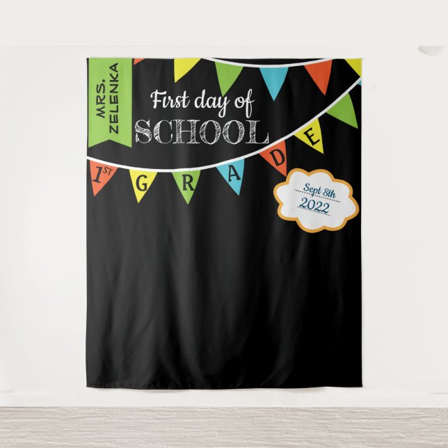 Tenture Fond pour photomaton du premier jour d'école (Devant)