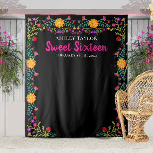 Tenture Fond pour Photomaton pour Sweet Sixteen Fleurs Mex