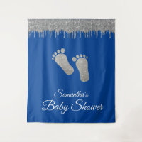 Fond pour Photos Baby Shower Pieds Pailletés Argen