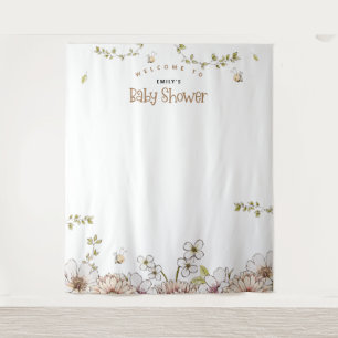 Tenture Fond pour photos de Baby Shower Bumblebee Florals