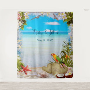 Tenture Fond pour photos de mariage floral de plage tropic