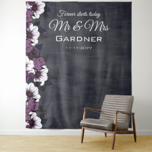 Tenture Fond pour photos de mariage floral élégant violet 