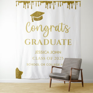 Tenture Fond pour photos de remise de diplômes pailleté bl