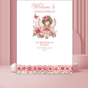 Tenture Fond pour un 2ème anniversaire Pastel Floral Fairy
