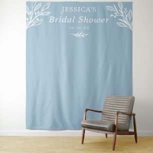 Tenture Fond Rustique Bleu Poussiéreux pour Baby Shower
