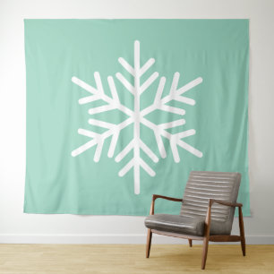 Tenture Fond sarcelle menthe clair flocon de neige nordiqu