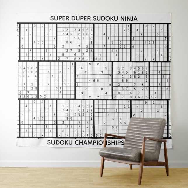 Tenture Fond SUDOKU personnalisé amusant (En situation (horizontale))