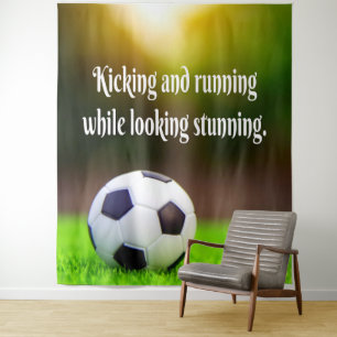 Tenture Football Motivationnel Inspirant Terrain Vert