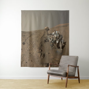 Tenture Forage sur Mars Curiosity Paysage martien rouge
