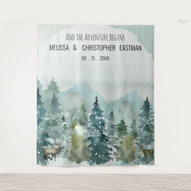 Tenture Forest Wonder Mariage Arrière-plan Photo Booth (Devant)