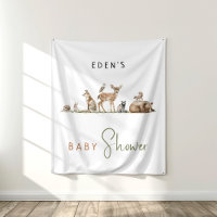 Forêt Bois Animaux Baby shower Contexte