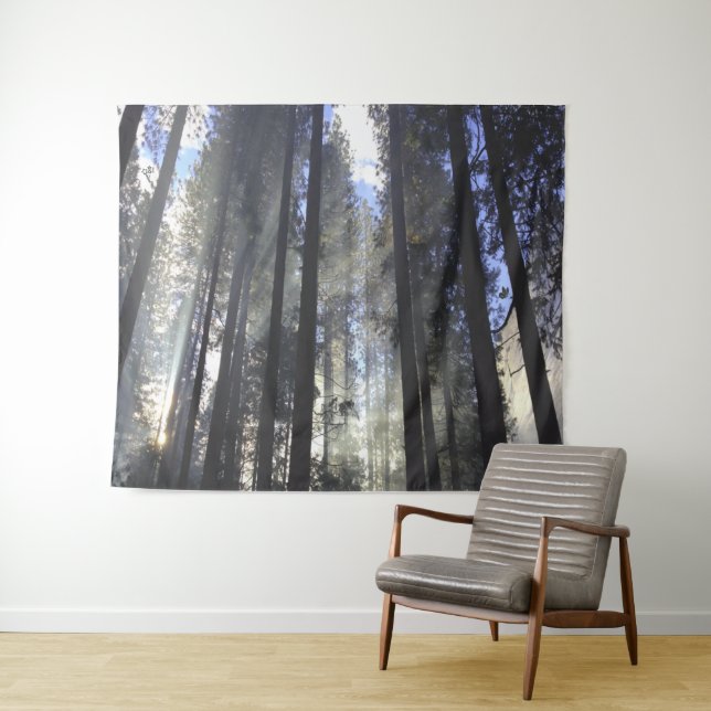 Tenture Forêt De Pins Avec La Nature Solaire (En situation (horizontale))