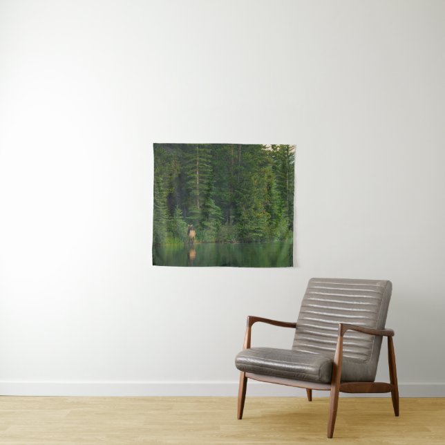 Tenture Forêt | Elk au parc national Banff Alberta (En situation (horizontale))