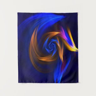 Tenture Forme de tourbillon Abstrait Bleu orange