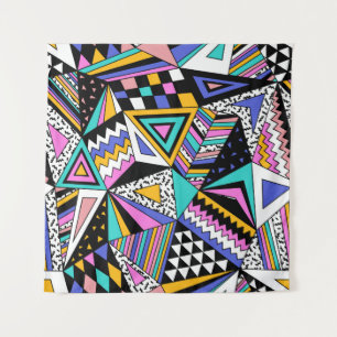 Tenture Formes géométriques rétro : Vintage coloré.