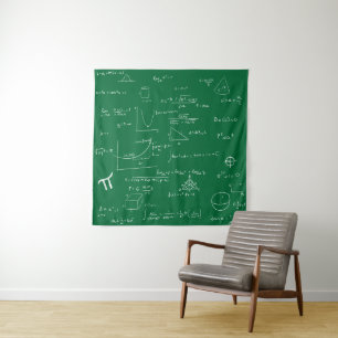 Tenture Formules et équations mathématiques manuscrites ve