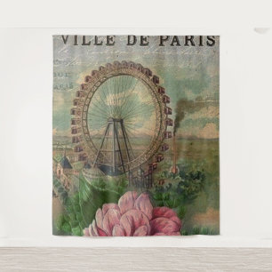 Tenture française chic, Paris, rustique, collage, victorie