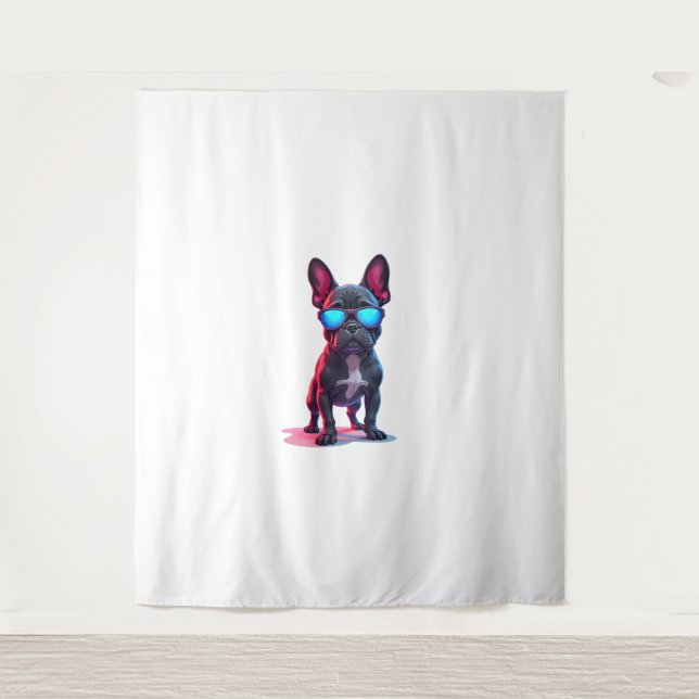 Tenture French Bulldog SciFi avec lunettes de soleil Cool (Devant)