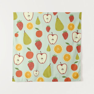 Tenture Fruits frais dans un motif extensible sans couture