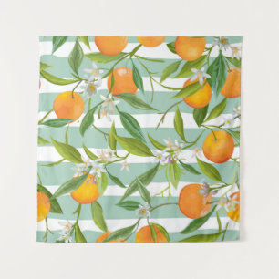Tenture Fruits Orange Floral : Vintage sans couture.