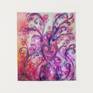 TENTURE FUCHSIA ROSE FANTAISISTE AVEC COEUR