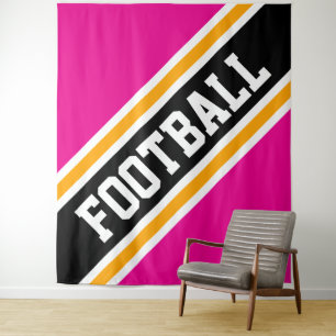 Tenture Fun FOOTBALL Bright Candy rose noir rayures