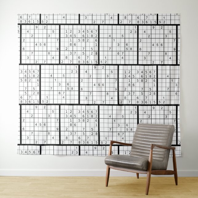 Tenture Fun ZOOM Virtual Meeting SUDOKU Arrière - plan (En situation (horizontale))