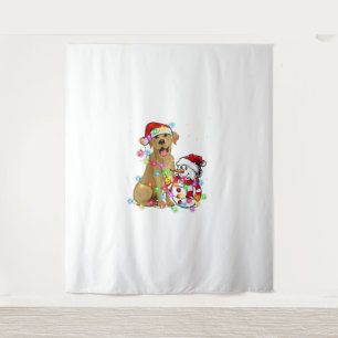 Tenture Funky Labrador Chien Noël Tee Snowman Xmas Ligh