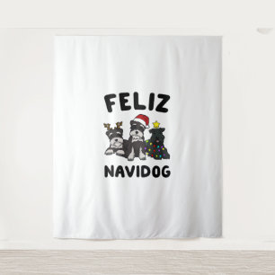 Tenture Funny Feliz Navidog amoureux des chiens de la mini