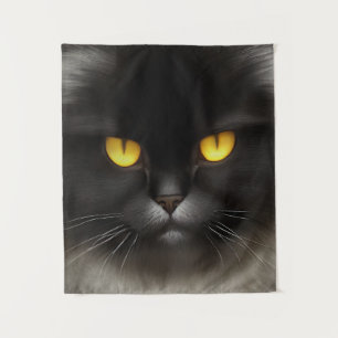 Tenture Funny Fluffeux noir Perse noir chaton visage